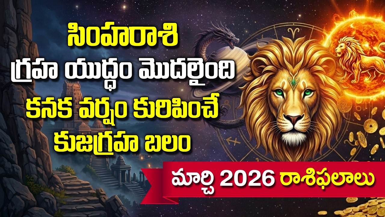 సింహ రాశి :  మార్చి 2026 నెల రాజసం మీది.. 🦁 విజయం మీదే! కనక వర్షం కురిపించే 'కుజ' గ్రహ బలం! 💰