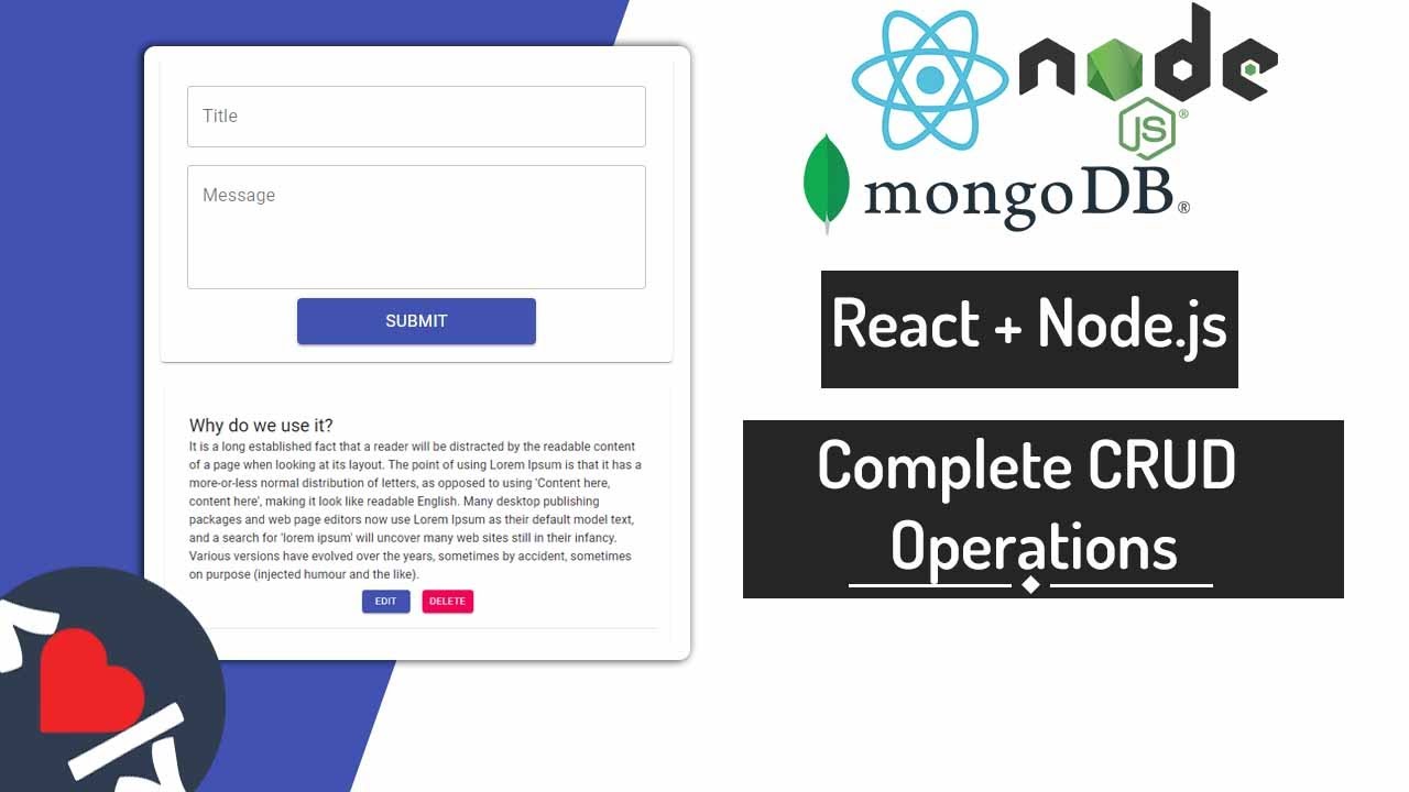 Complete MERN Stack CRUD Operations | React js & Node js