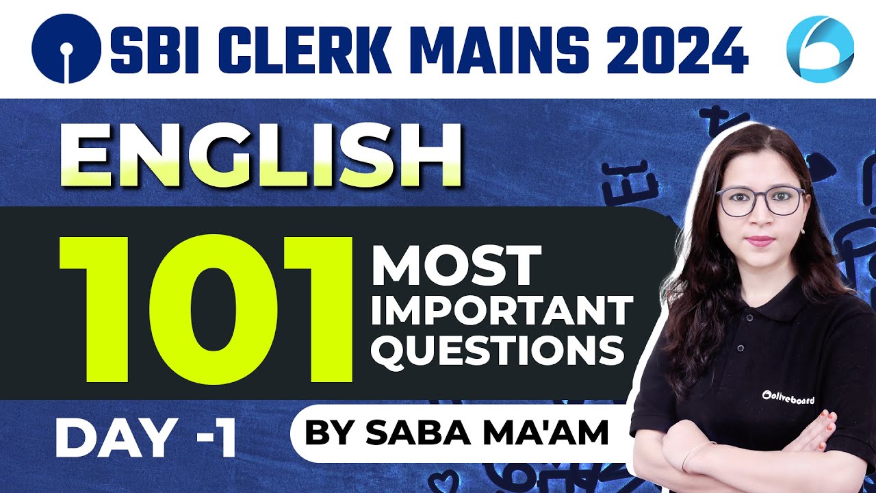 SBI Clerk Mains English 2024 | English Most Important Questions For SBI Clerk Mains 2024 | Day- 1