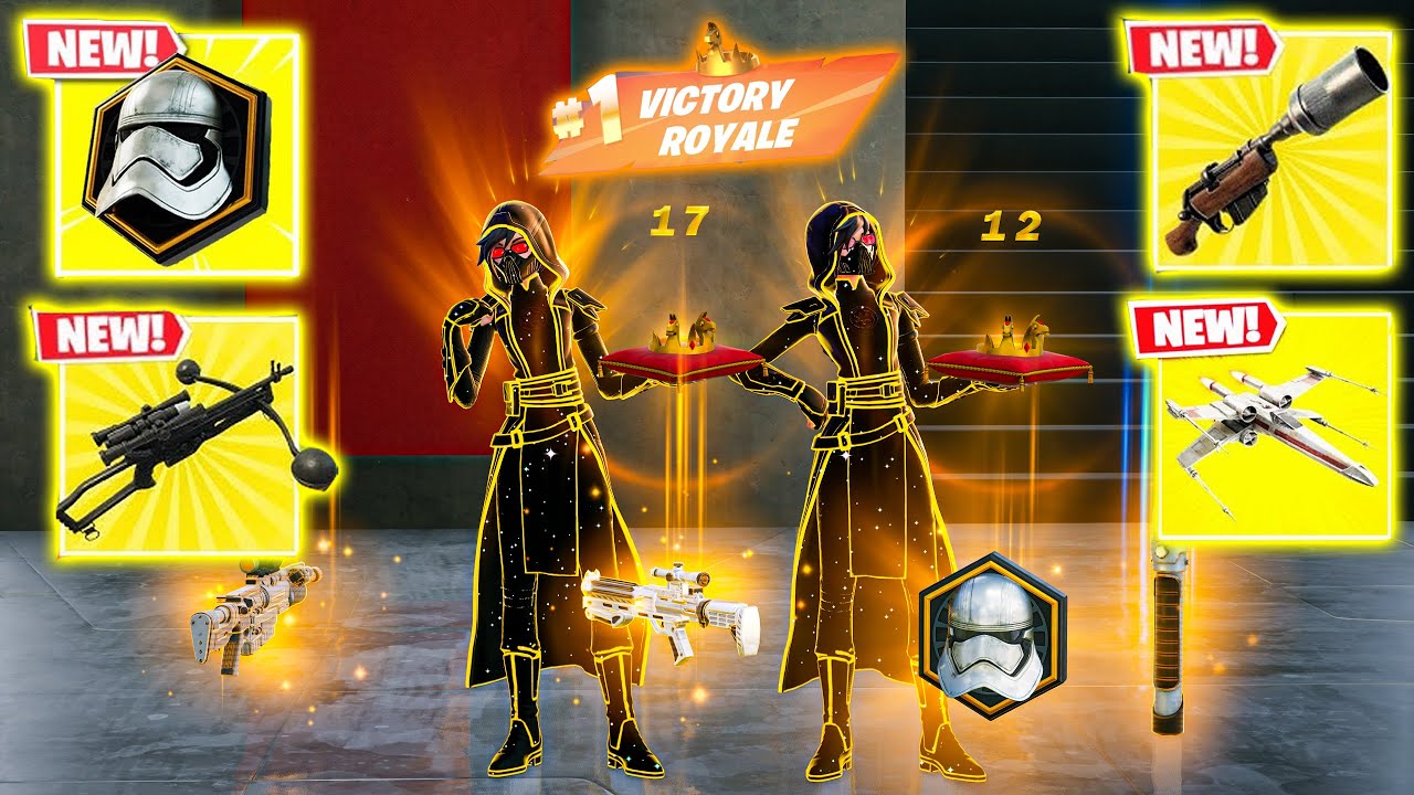 GALATIC GLOW EVIE DUO vs DARTH VADER'S MYTHIC & NEW MEDALLIONS ( NEW! FORTNITE Chapter 6 )