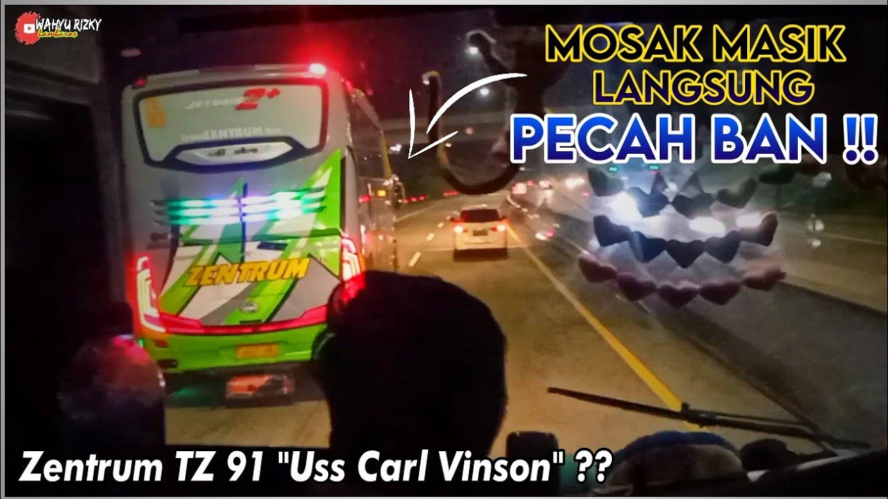 Detik-Detik Bus Zentrum Pecah Ban diTol