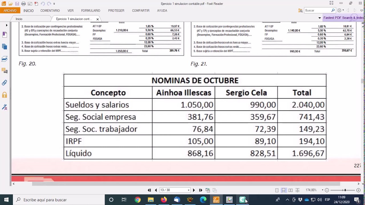 Contabilizacion de una nomina con retenciones modelo 111