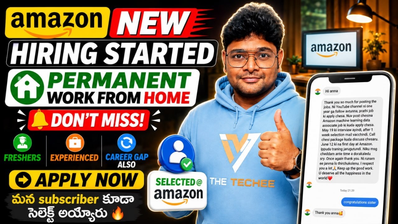 🔥New Work from Home Job from Amazon | Amazon Recruitment 2026 | Amazon Jobs | Latest Jobs in Telugu