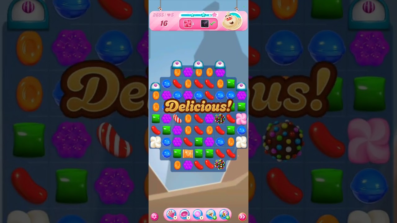 Playing old game candy crush saga...
