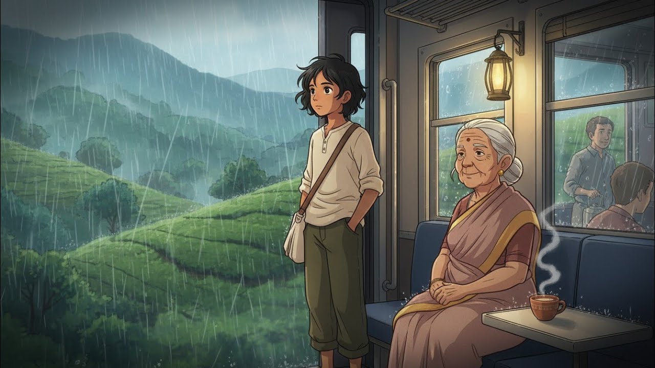 Monsoon Train Through South Indian Hills 🚂🌧️ | Cozy Ghibli Inspired ASMR Journey