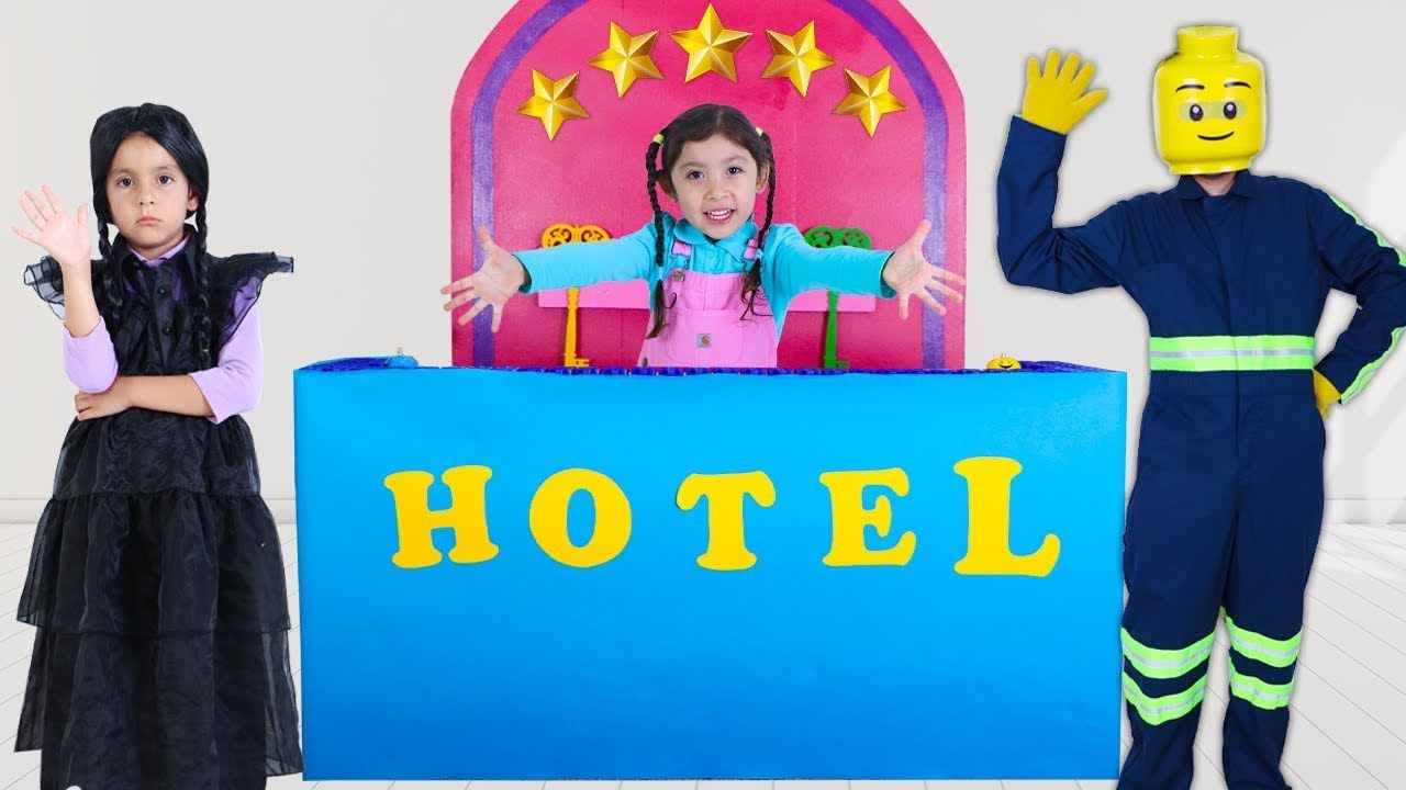 Wednesday and Lego Man's at Maddie's Hotel Adventure
