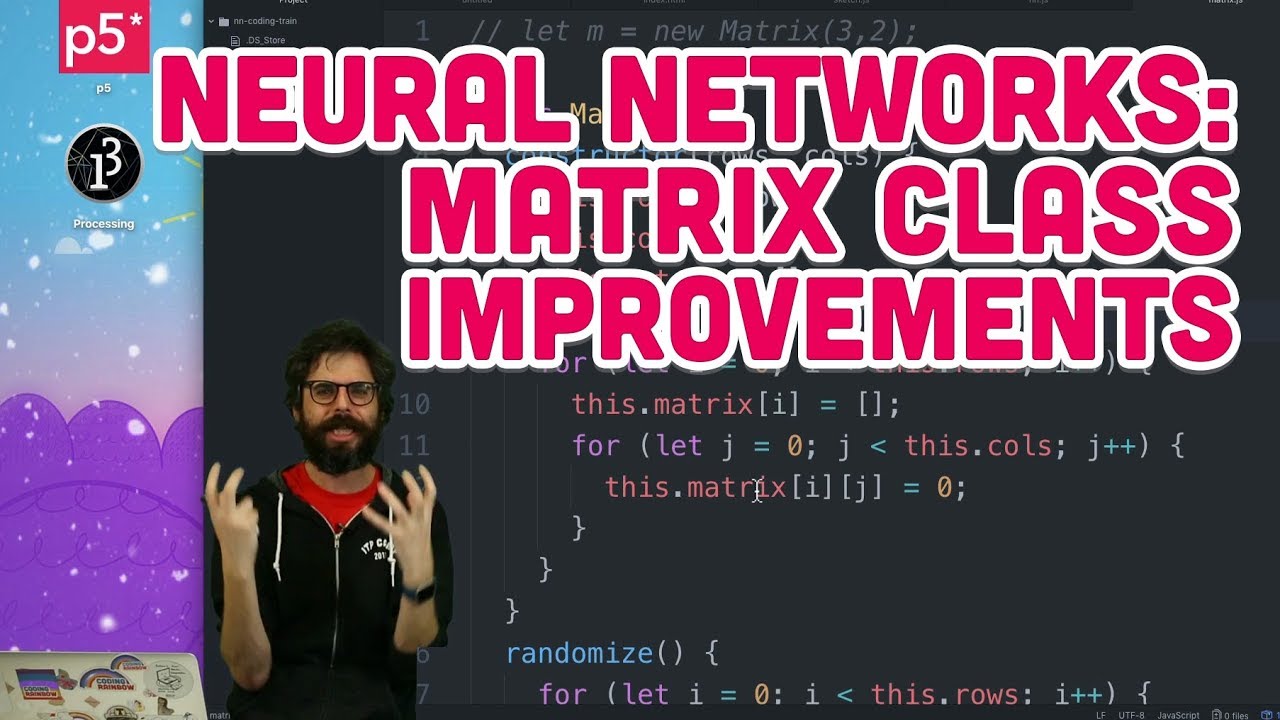 10.11: Neural Networks: Matrix Class Improvements - The Nature of Code