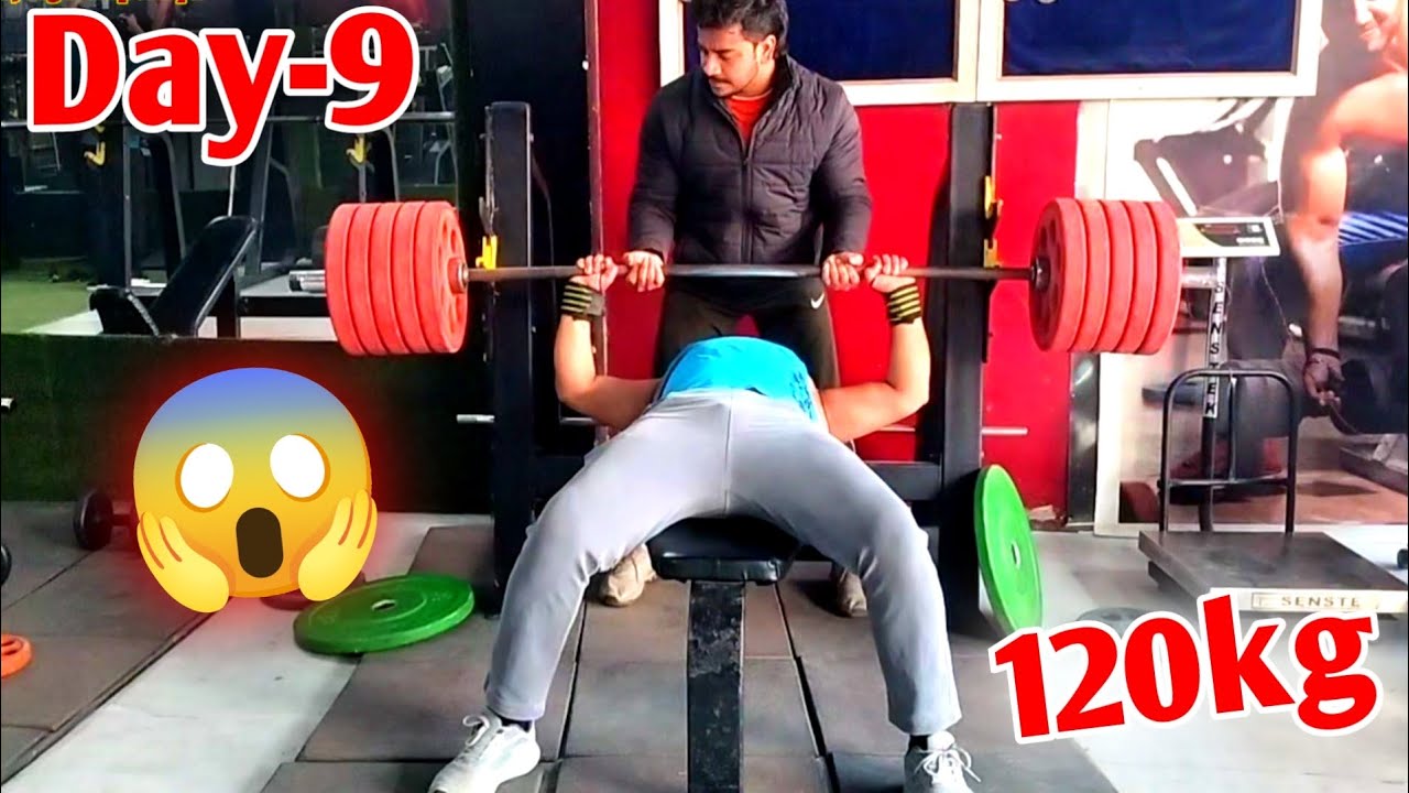 120kg Bench Press Without any Supplements 🤯🔥 Day-9 of Body Transformation 🎯💪 ll Neeraj Agwanpuriya