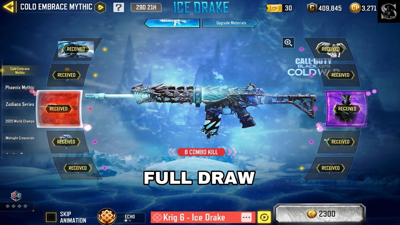 Mythic Krig 6 - Ice Drake Full Draw COD Mobile | Cold Embrace Draw CODM 