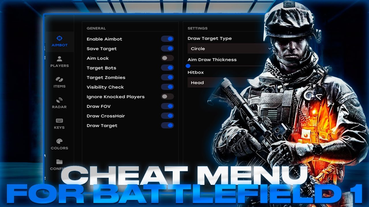 [ShowCase] Cheat Menu - For Battlefield 1 | Updated Cheat For BF1 | Visuals, Aim & Misc | FREE