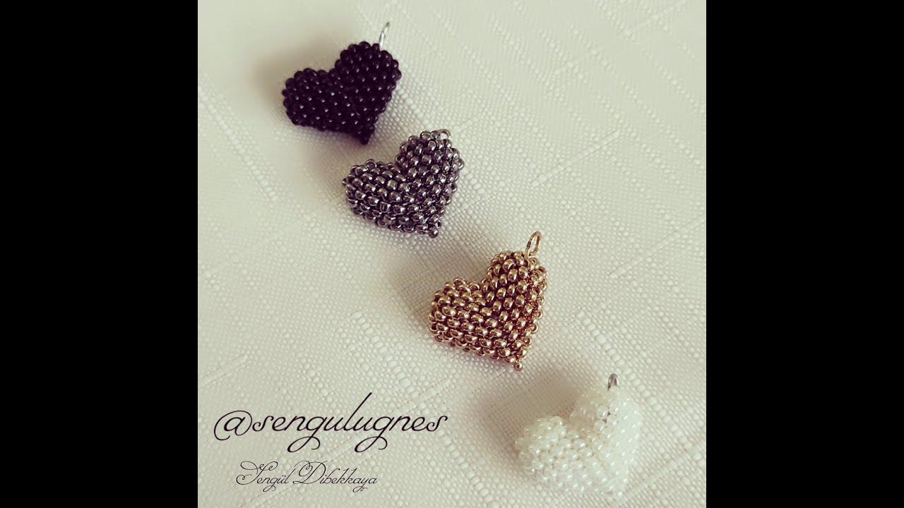 KUM BONCUKTAN KALP ( PEYOTE KALP - KÜÇÜK KALP ) YAPIMI  - Peyote heart making