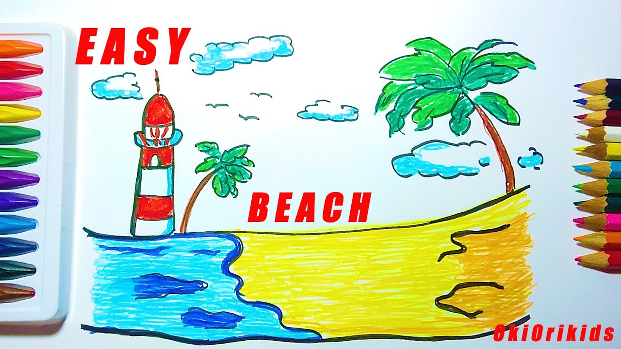 ЯК НАМАЛЮВАТИ ЛІТО і ПЛЯЖ //ЛЕГКО І ПРОСТО// How to draw SUMMER and the Beach // ПЛЯЖ МАЛЮНОК