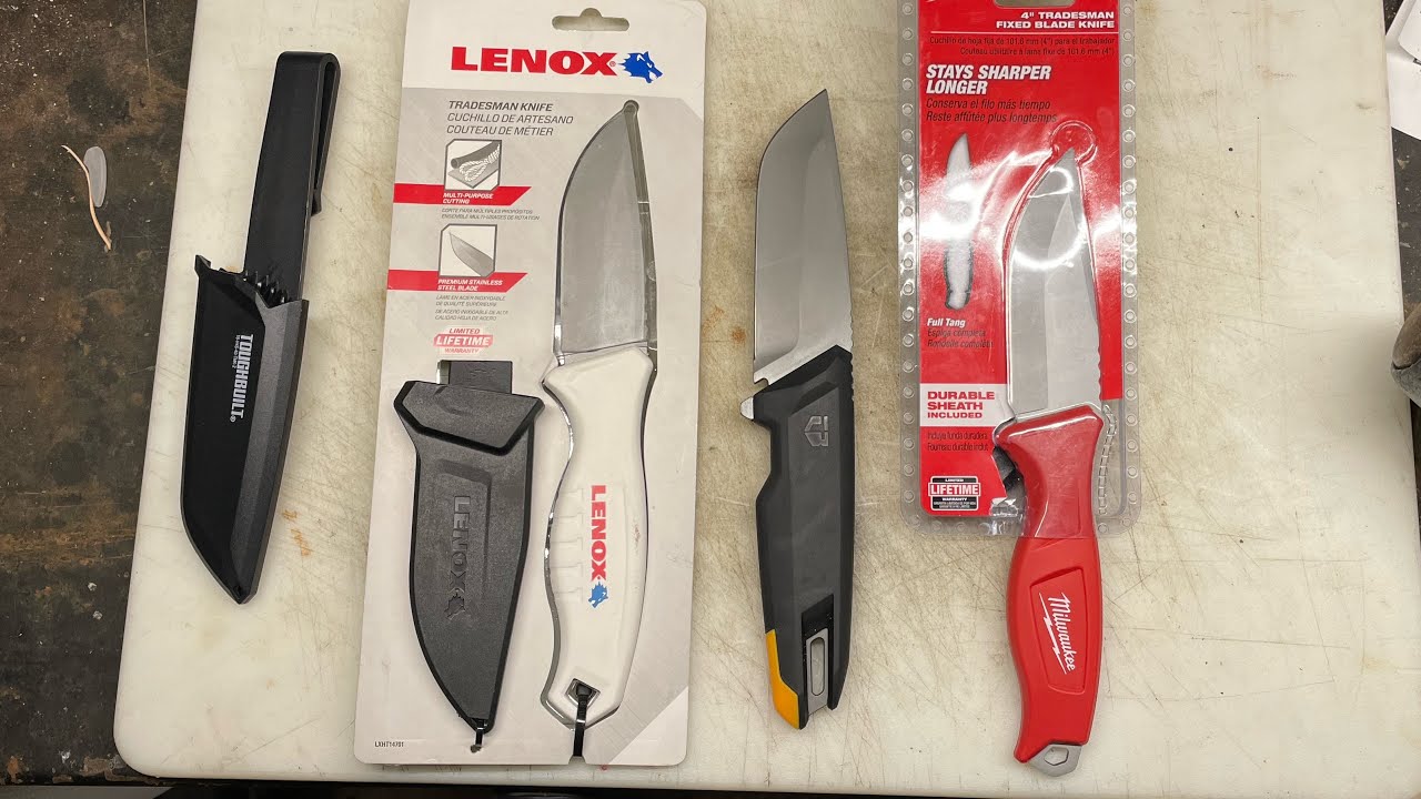 Сравнение ножей с фиксированным лезвием Milwaukee, Lenox и Toughbuilt