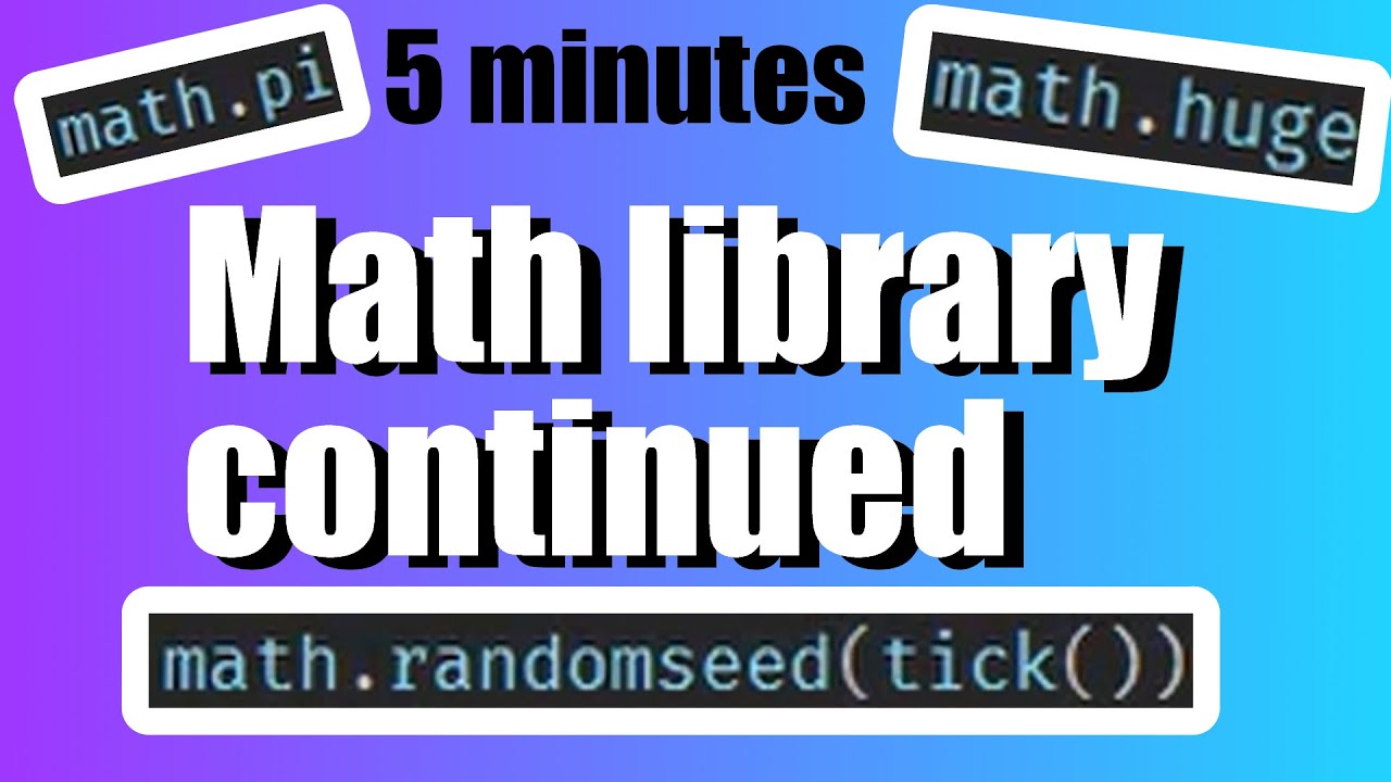 Math Library Continued | 5 Minute Roblox Studio Scripting Tutorial Part 40