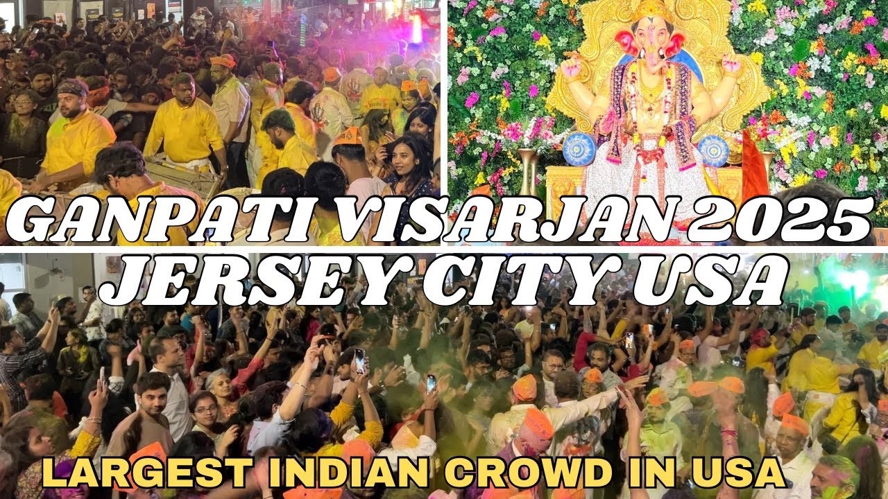 Biggest Ganpati Visarjan in Jersey City 2025 USA | Ganesh Visarjan  | Ganesh Utsav New Jersey 