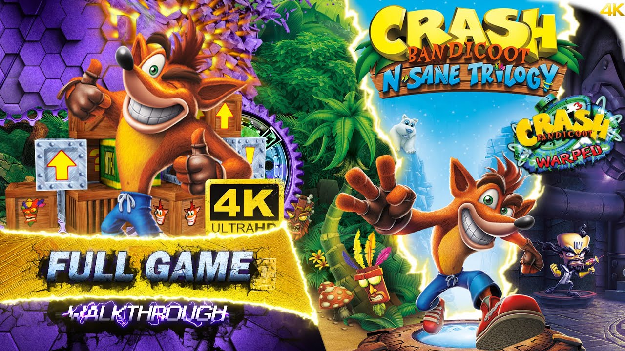 Crash Bandicoot NSane Trilogy Warped Full Game | 4k 60fps