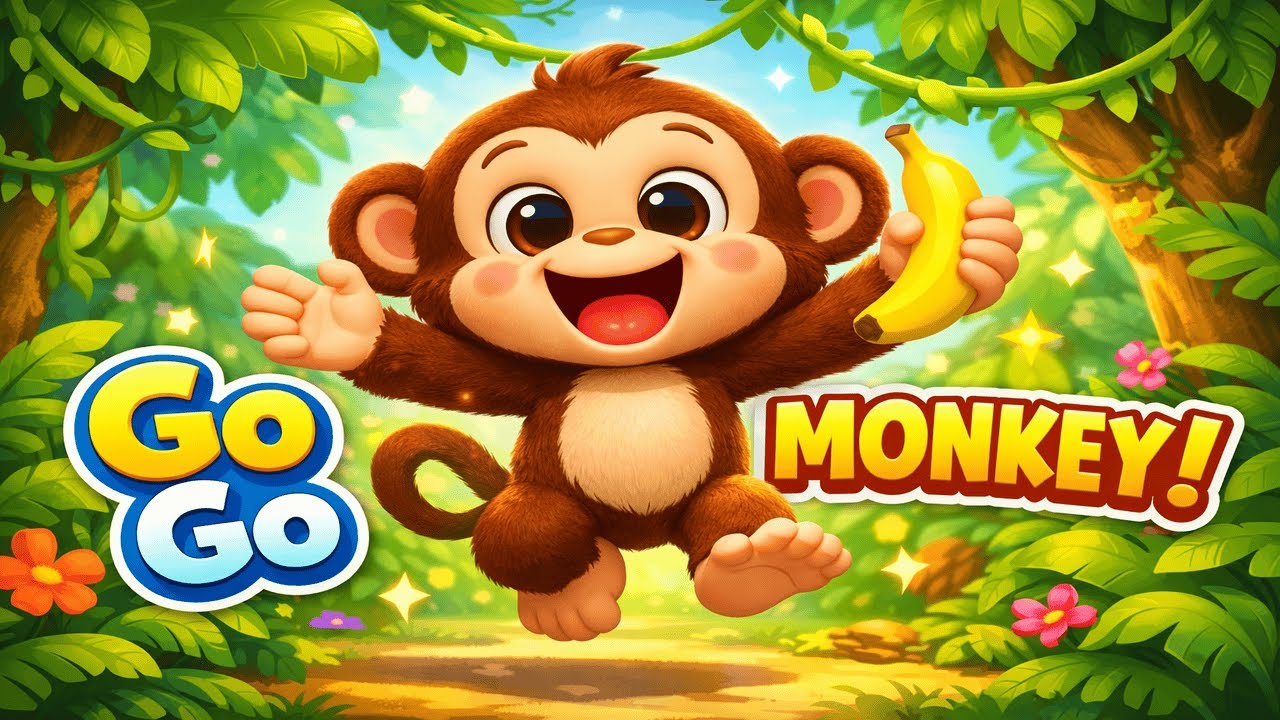 Go Go Monkey! 🐒 | Fun Monkey Song for Kids | Sing Along Nursery Rhyme | Tiny Roars TV