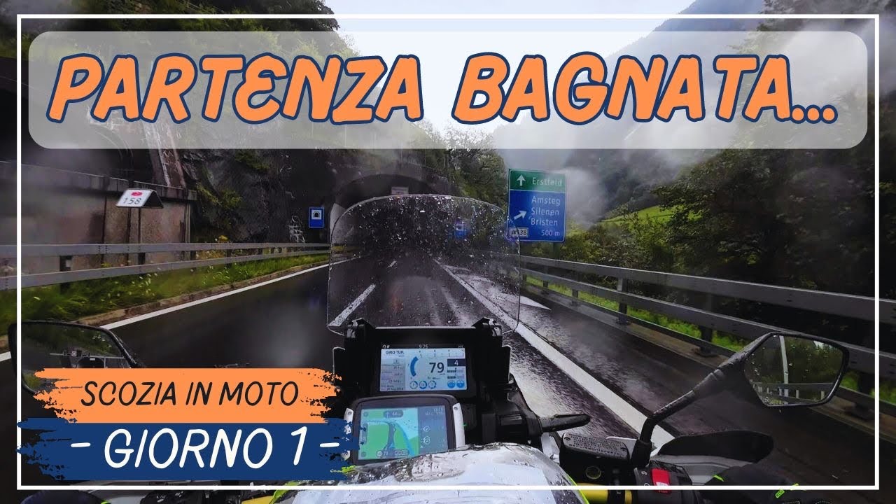 Pioggia scozzese già in Svizzera 🇨🇭 - 🏴󠁧󠁢󠁳󠁣󠁴󠁿Scozia in moto 🏍️ - Giorno 1