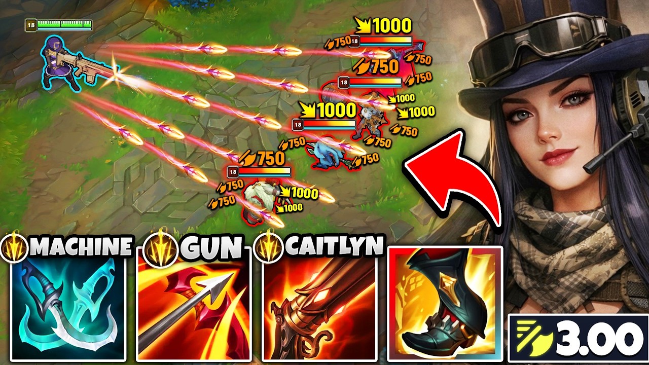 Caitlyn but I trade my Sniper for a Machine Gun and mow down your team (3.00 ATTACK SPEED)