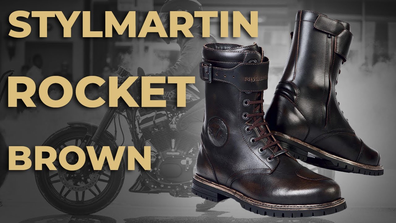 Bottes Stylmartin Rocket brown, bottes moto vintage en cuir