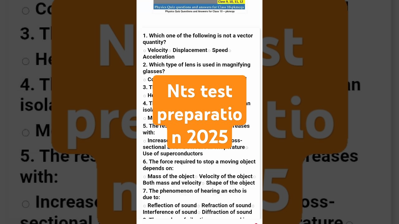 Nts test preparation 2025 | General science |
