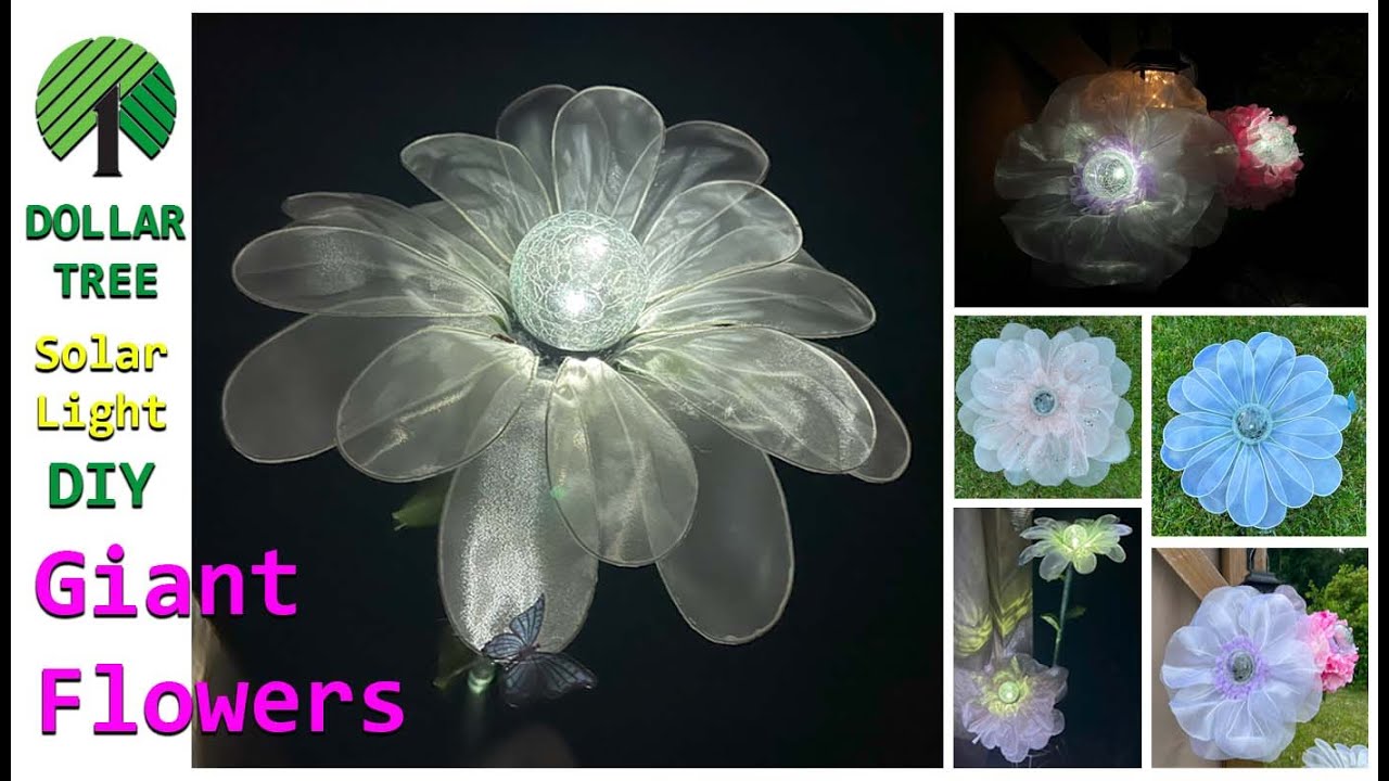 Dollar Tree Solar Light DIY Giant Flowers!