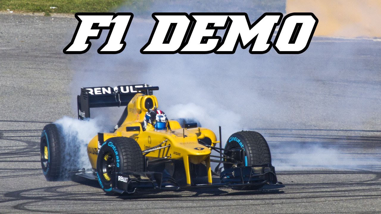 Lotus Renault E20 V8 demo, Donuts, powerslide and revving (Spa 2016)