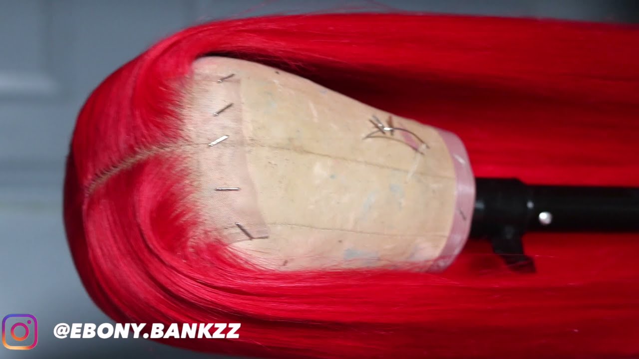 How to dye 613 hair red without staining the lace| water color method (MONSTAR HAIR)