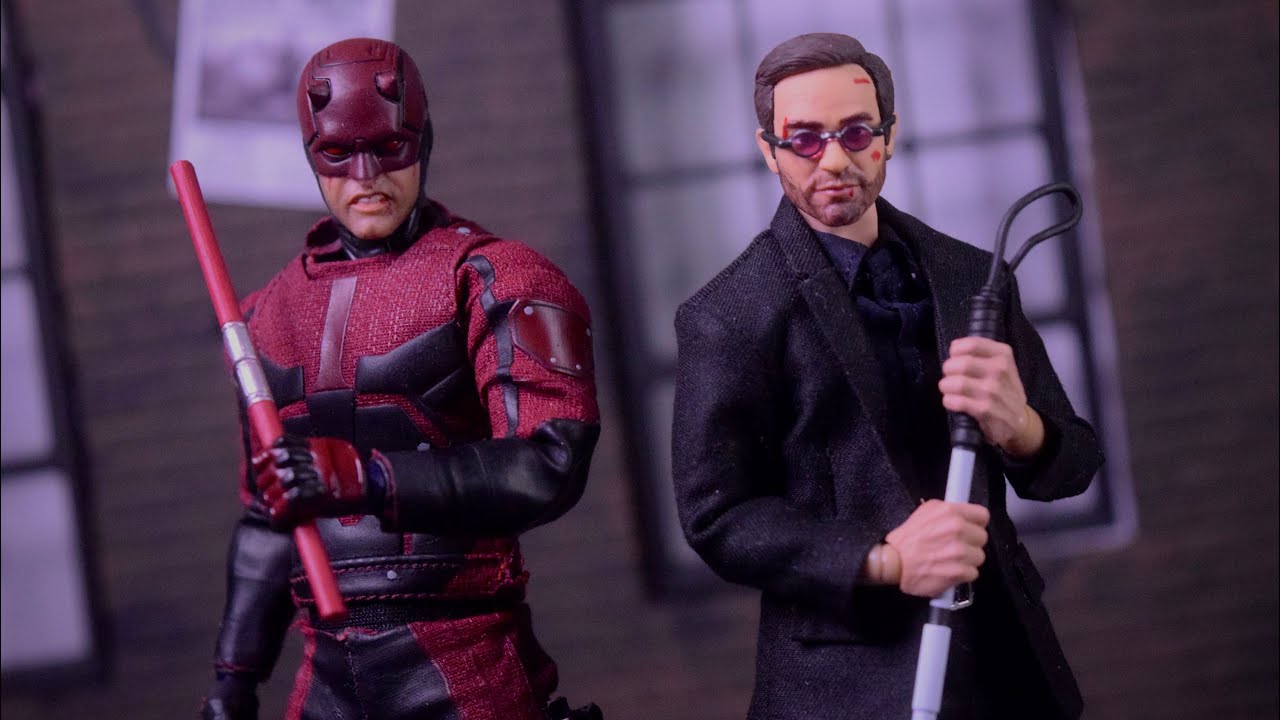 My Custom 1/12 Mezco Style Daredevil Born Again Daredevil & Matt Murdock Action Figure Review Marvel