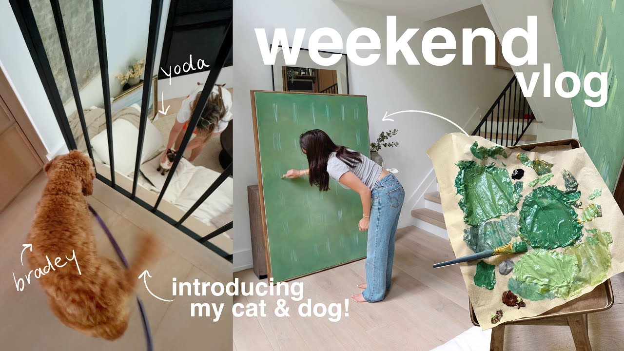 a weekend of crafting & self care (+ introducing my cat to my dog!)