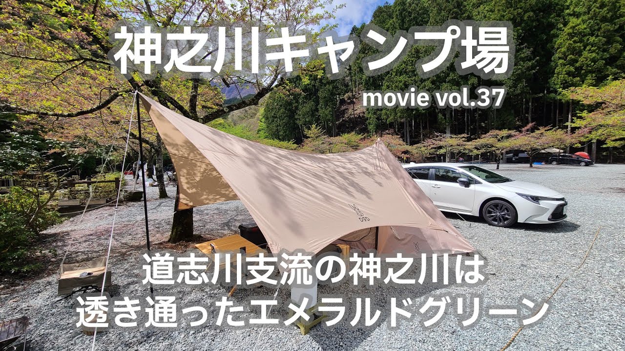 20220416神奈川県【神之川キャンプ場】道志川支流の神之川は透き通ったエメラルドグリーン。