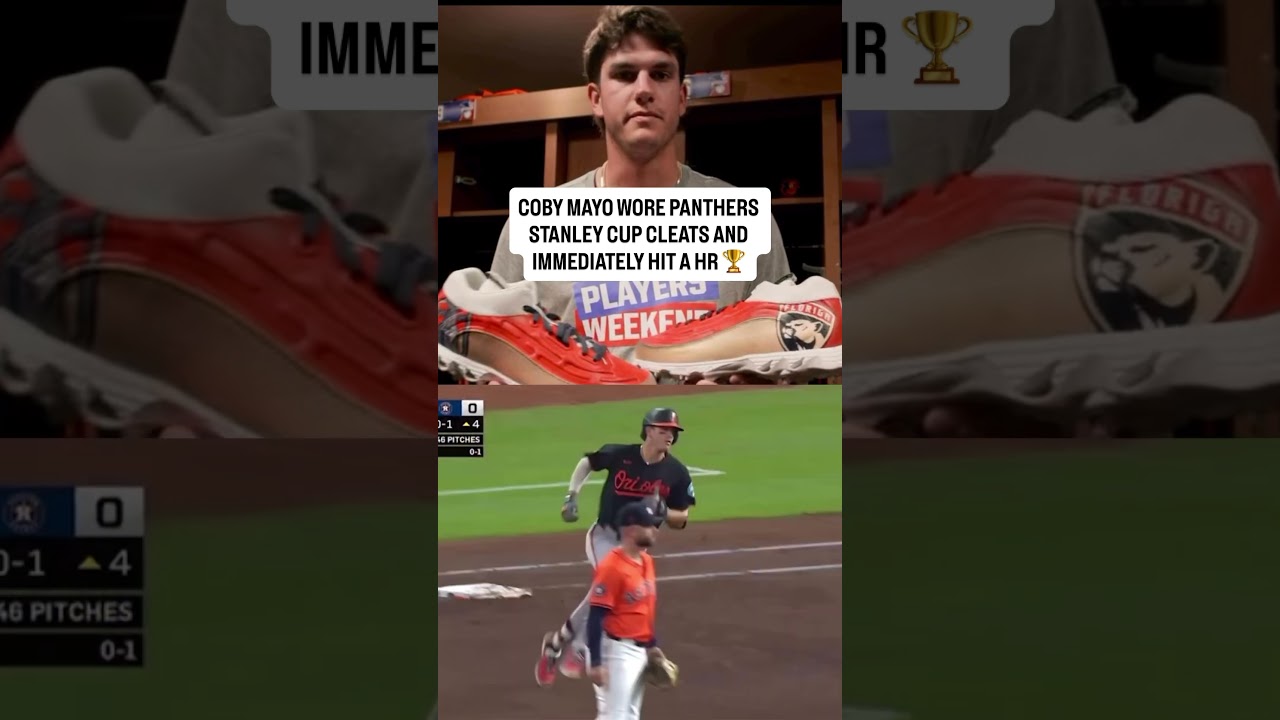 Coby Mayo wore Florida Panthers Stanley Cup cleats and took no time to hit a homer