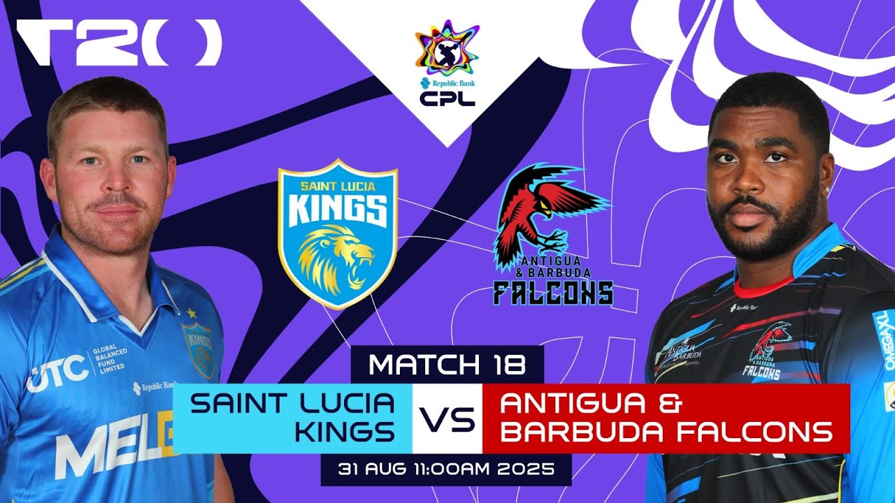 LIVE | St Lucia Kings vs Antigua & Barbuda Falcons | CPL 2025