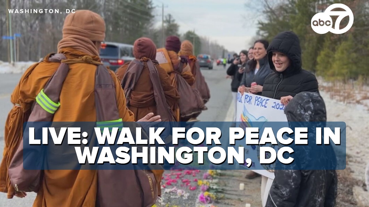 LIVE: Buddhist monks continue 2,300-mile peace walk in DC