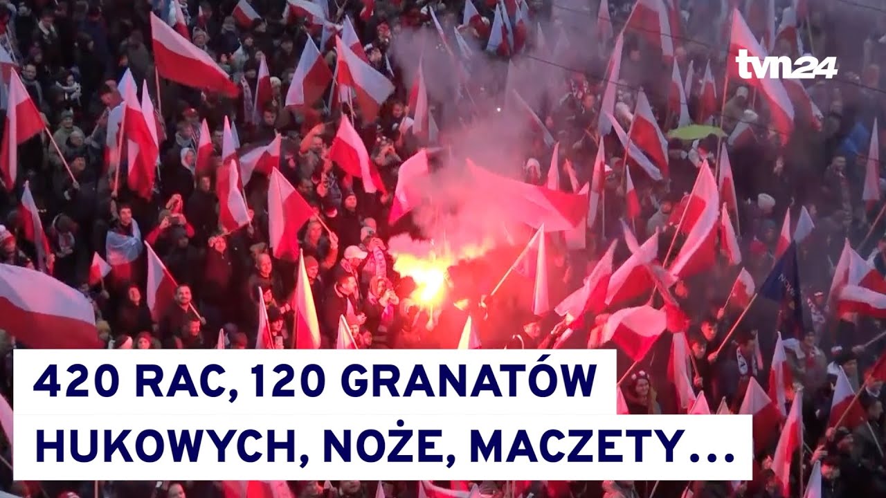 Kierwiński zapowiada grzywny za race na marszu. 