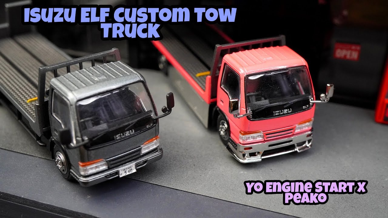 Diecast Review Scale 1/64 -  Isuzu Elf Custom Tow Truck by Yo Engine Start x Peako