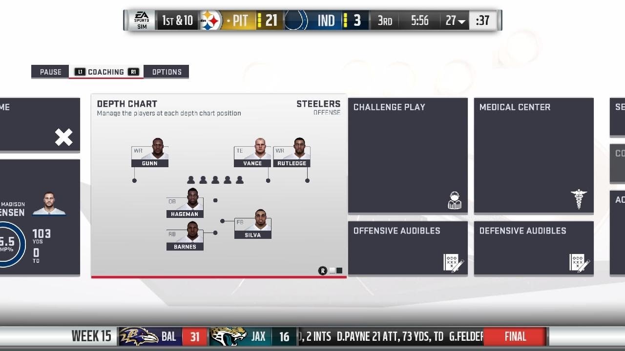 Madden 19 fantasy franchise playthrough Year 28 Week 15 part 2