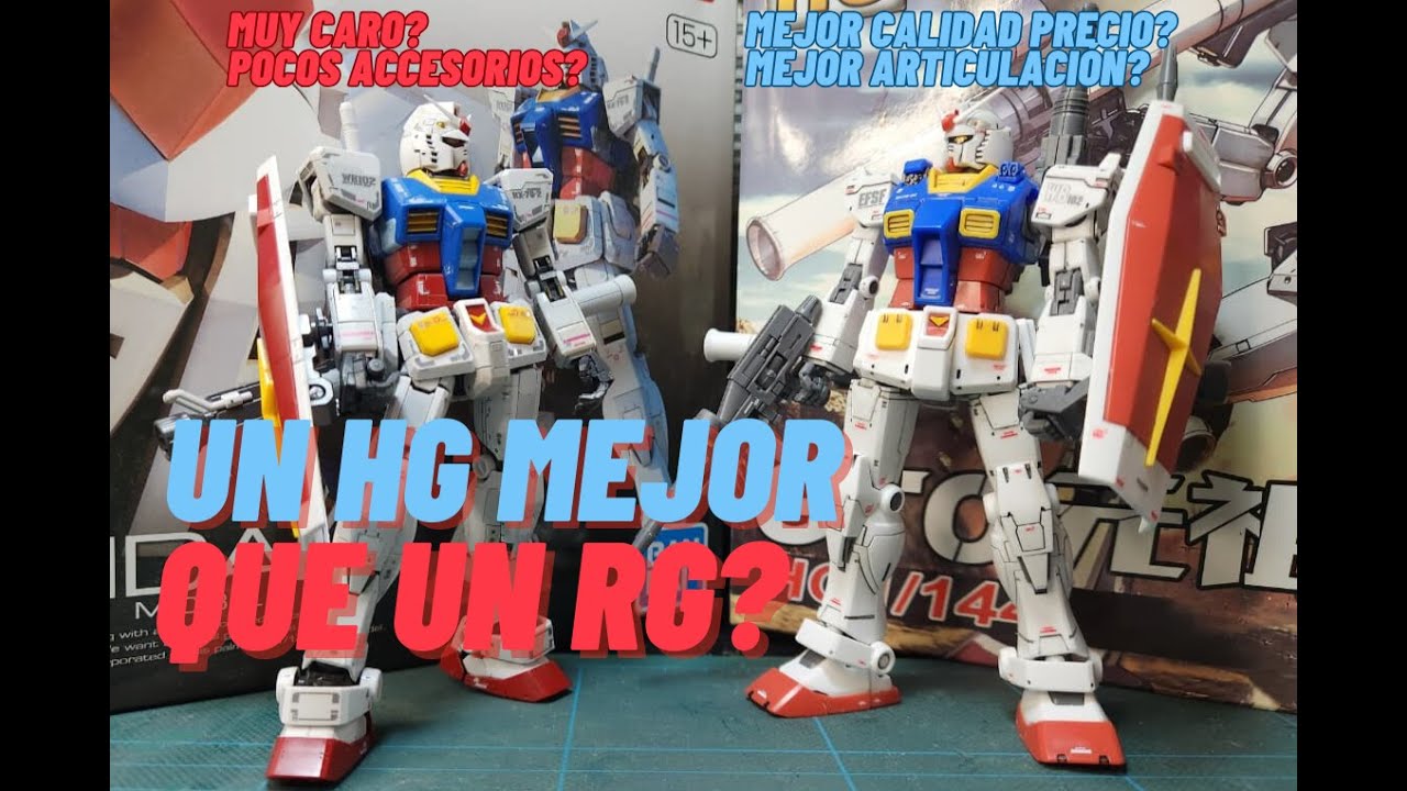 Review y comparación del HG RX 78-2 origin ver. y el RG RX 78-2 1.0
