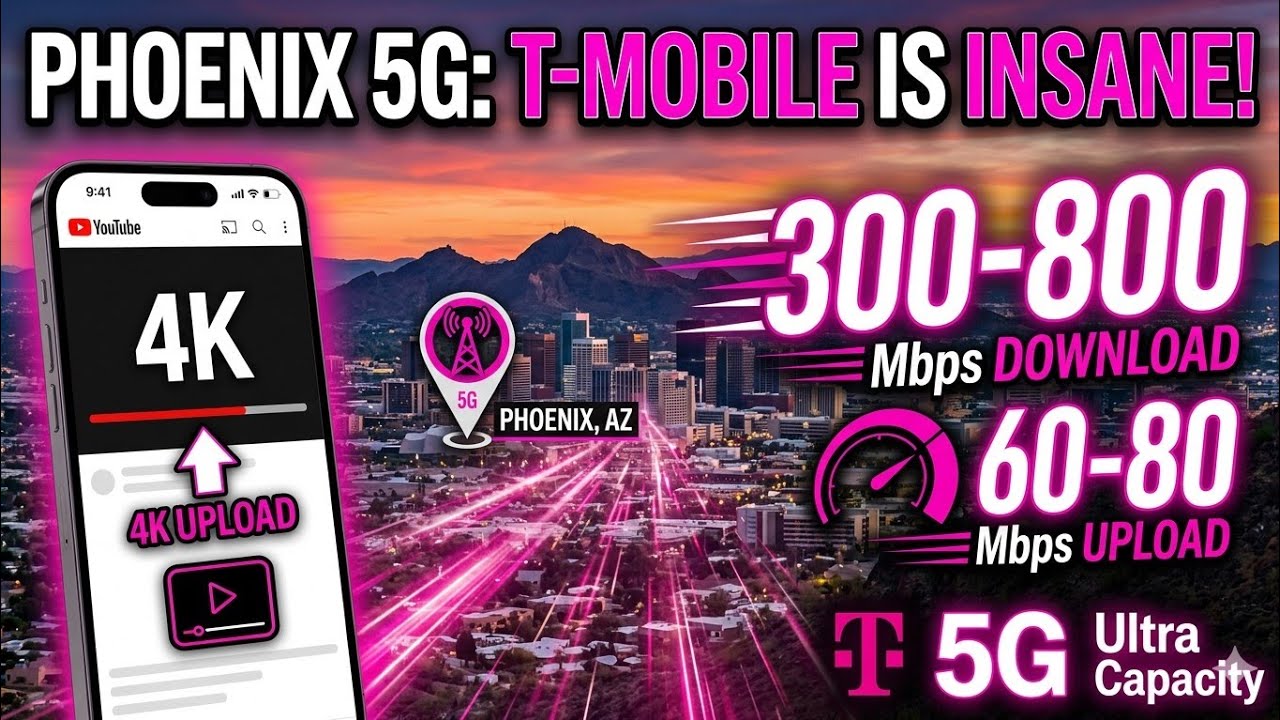 Тест сети T-Mobile 5G в Финиксе: сможет ли она обрабатывать видео в формате 4K?🫡