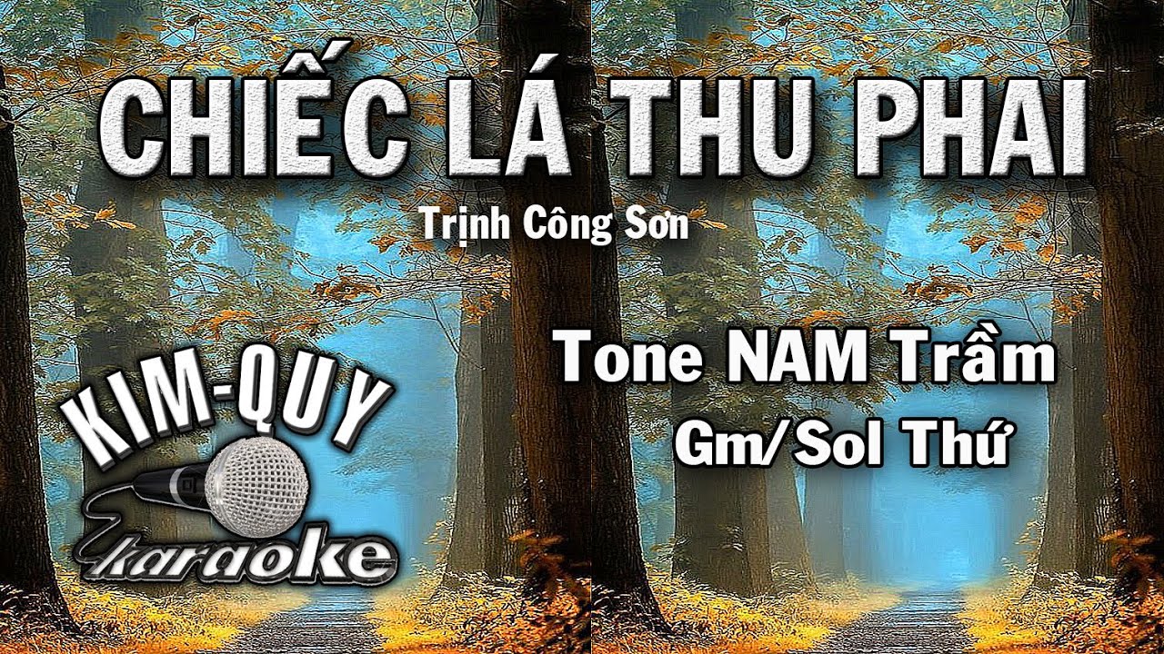 CHIẾC LÁ THU PHAI - KARAOKE - Tone NAM Trầm ( Gm/Sol Thứ )