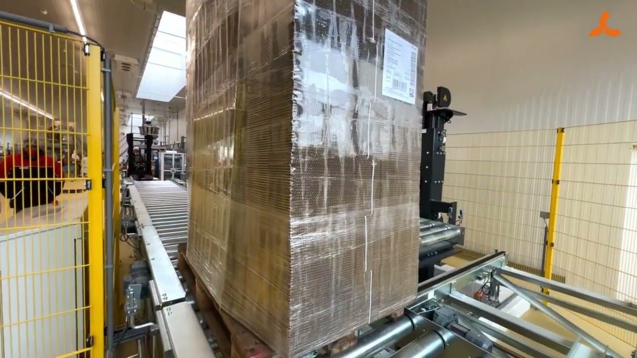 Palettenförderanlage mit Steuerung für die Lebensmittelindustrie