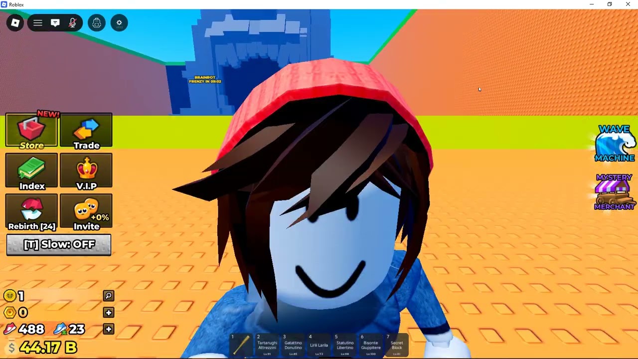 Playing escape tsunami for brainrots as a beginner hour 8 2/3