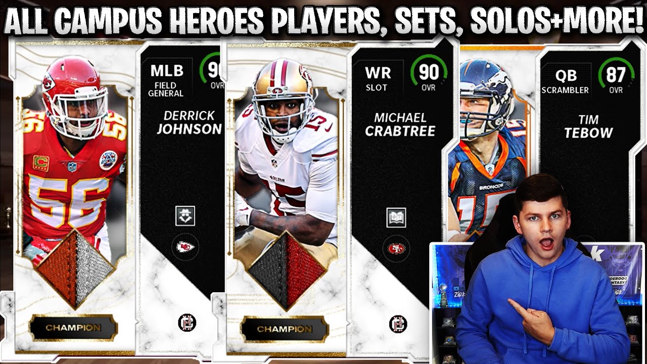 ALL CAMPUS HEROES PLAYERS, SETS, AND SOLOS REVEALED! 89 SPEED CRABTREE + DERRICK JOHNSON | MADDEN 23