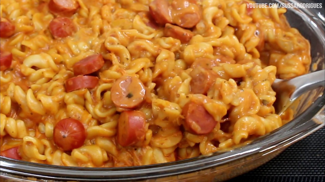 MACARRÃO CREMOSO COM SALSICHA NA PANELA DE PRESSÃO