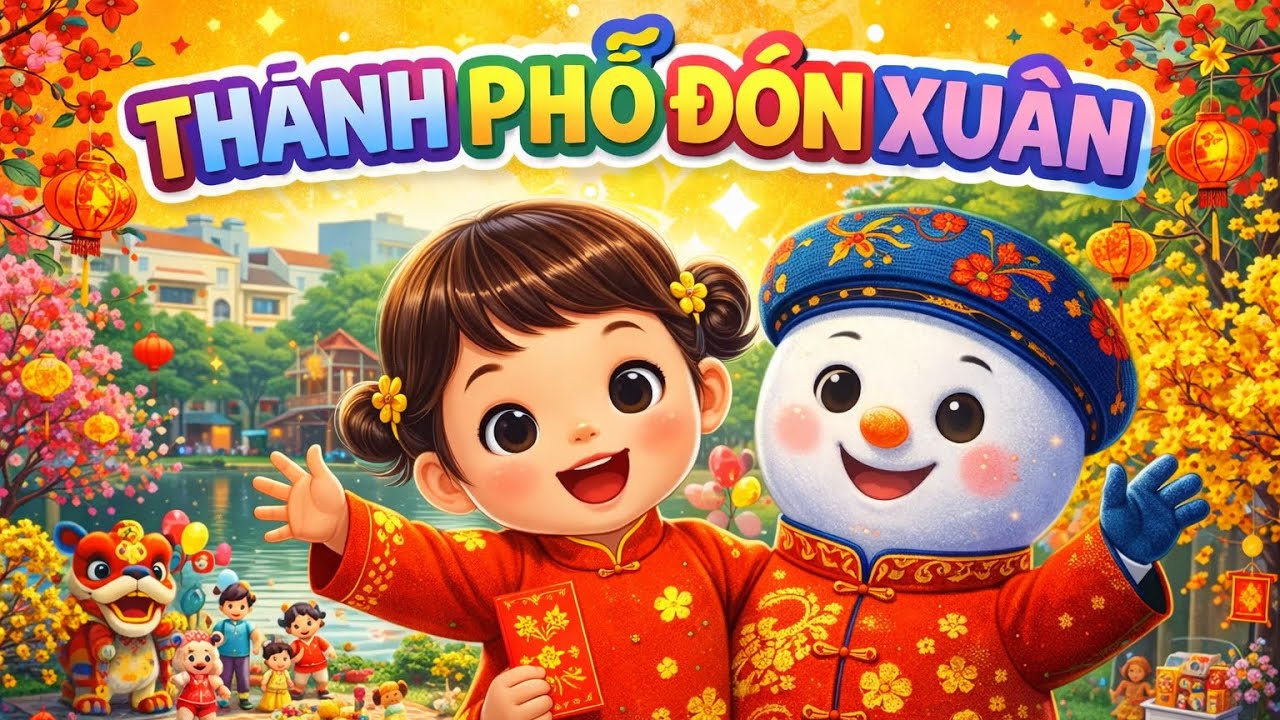 Thành Phố Đón Xuân | Nhạc Tết Thiếu Nhi Vui Nhộn | Bé Gái Hát Dễ Thương