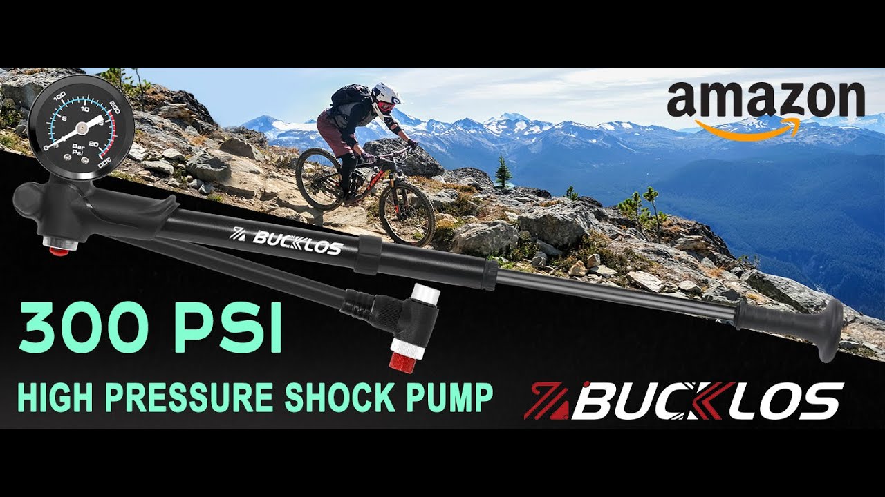 BUCKLOS 300psi Shock Pump | High Pressure, Fast Inflation & Precision for MTB, Road Bikes & More!