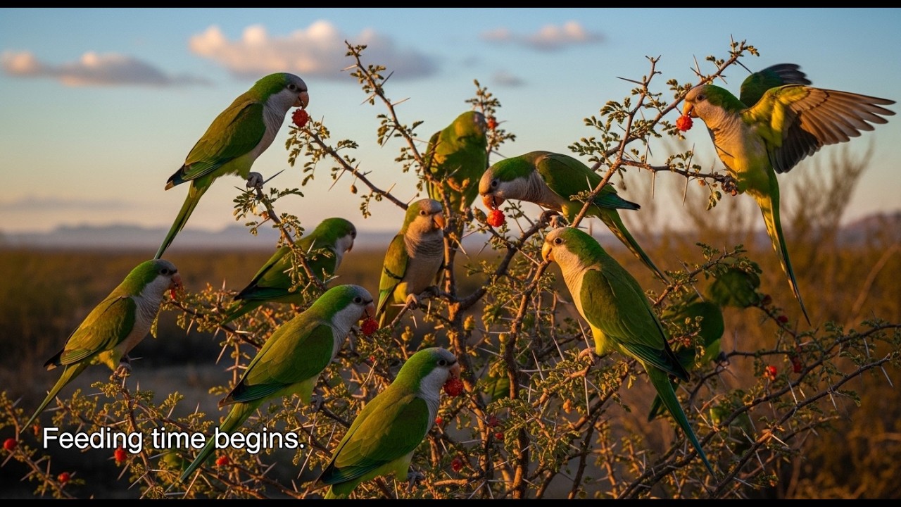 parrots are feeding in desert // amezing parrot in the world