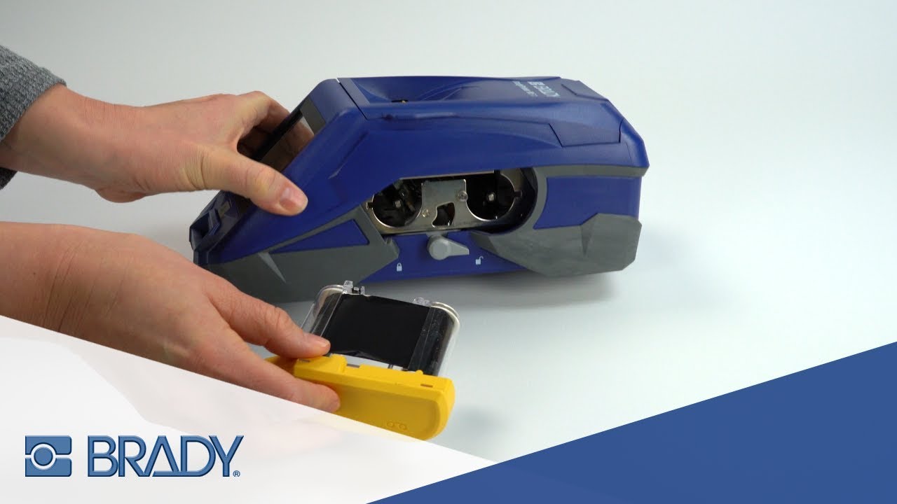 BradyPrinter M611 Mobile Printer - How to load ribbon cartridges and material rolls