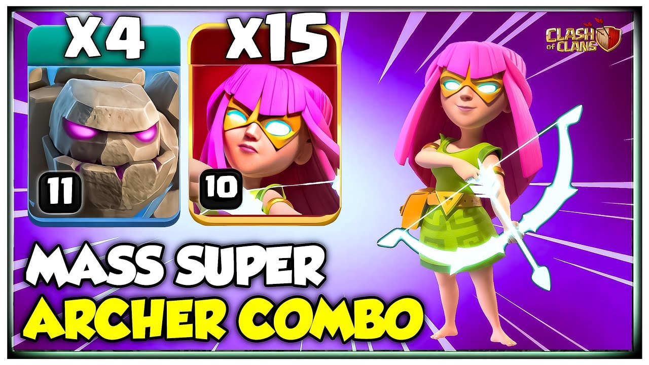 Th14 Golem Attack | Th14 Golem Super Archer Attack | Best Th14 Attack Strategy in Coc
