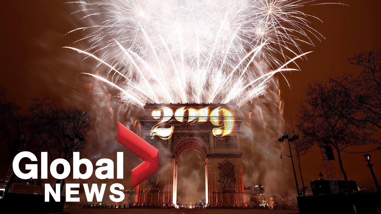 New Year's 2019 fireworks illuminate Paris' Arc de Triomphe Red Square
